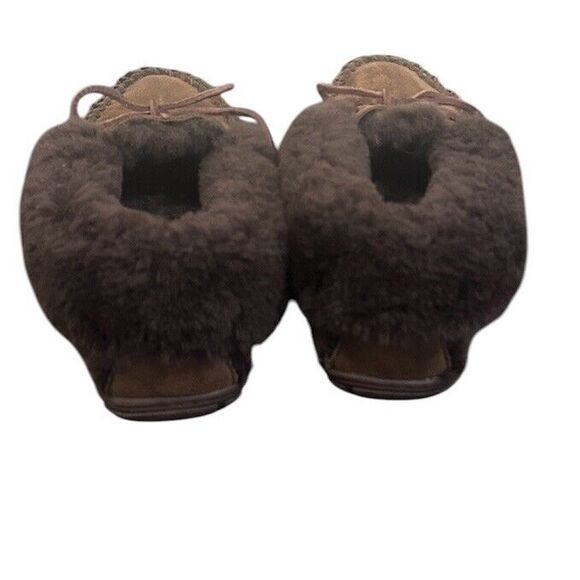 LL Bean Womens wicked Good Slippers Size 8 Medium Brown Moccasins - Picture 2 of 3